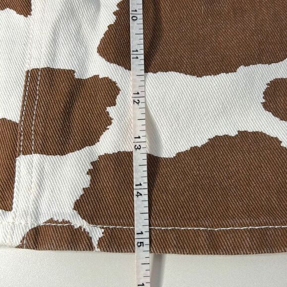 Shein Cow Print High Rise Mini Denim Skirt Medium - Picture 7 of 8